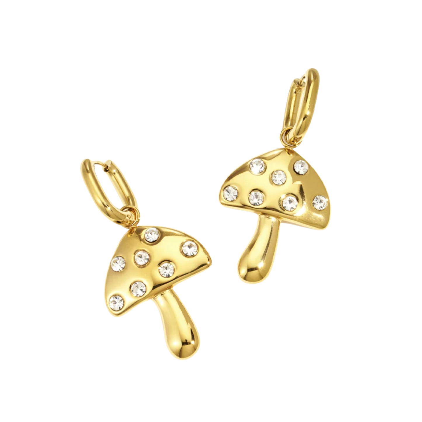 Rhinestones Shrooms Hoop Earrings