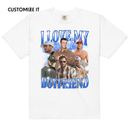 CUSTOM I Love My Boyfriend Photo Bootleg T-Shirt