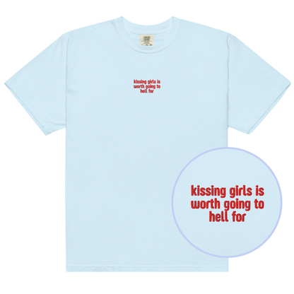 Kissing Girls Going to Hell Embroidered Classic T-Shirt