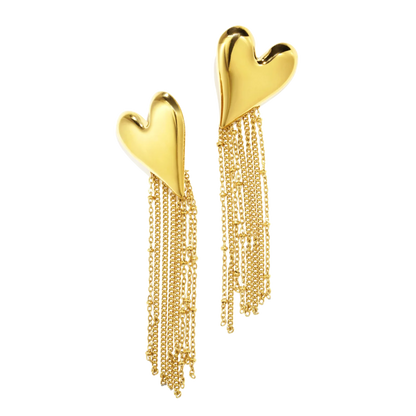Heart in Chains Statement Earrings