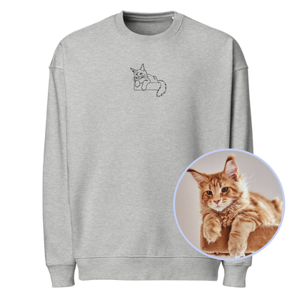 CUSTOM YOUR PET Portrait Embroidered Organic Oversized Sweatshirt