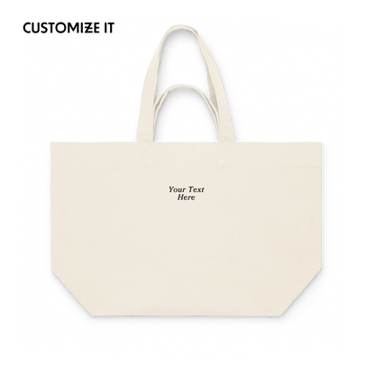 CUSTOM Your Text Serifed Embroidered Heavyweight Shopper Bag