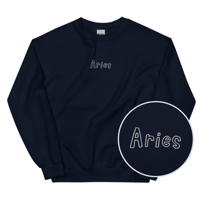 Aries Zodiac Embroidered Sweatshirt