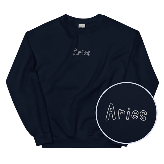 Aries Zodiac Embroidered Sweatshirt