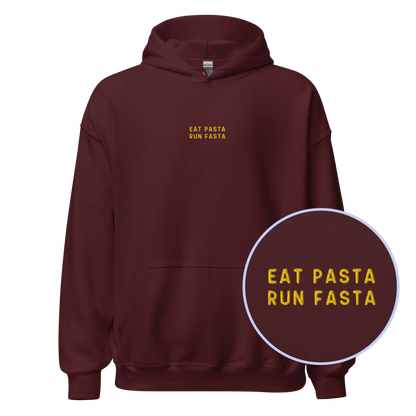 Eat Pasta Run Fasta Embroidered Hoodie