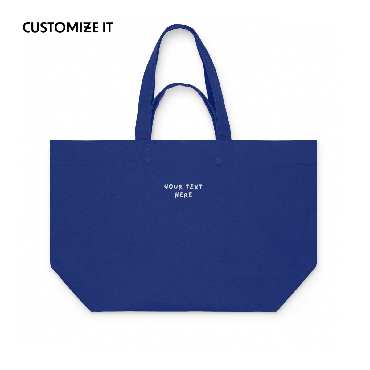 CUSTOM Your Text Playful Embroidered Heavyweight Shopper Bag