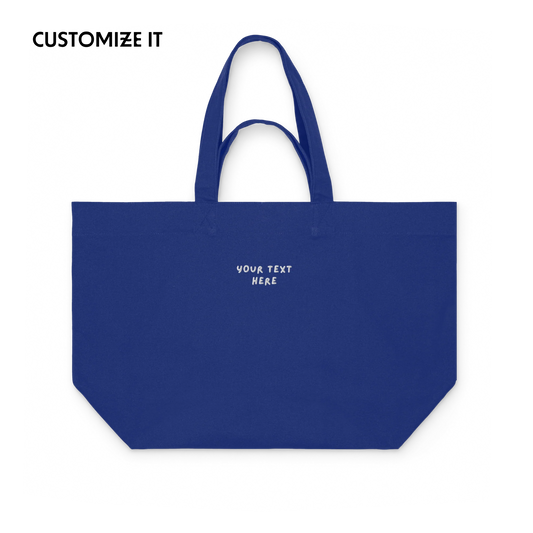 CUSTOM Your Text Playful Embroidered Heavyweight Shopper Bag