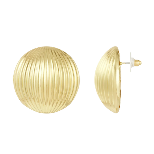 Ridged Maxi Circle Stud Earrings