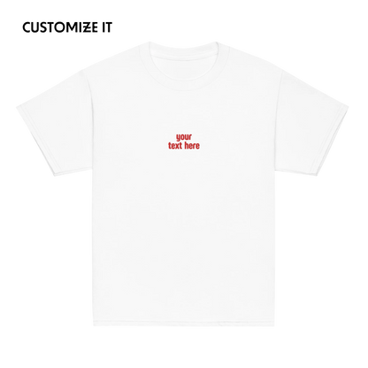 CUSTOM Your Red Text Embroidered Baby Tee