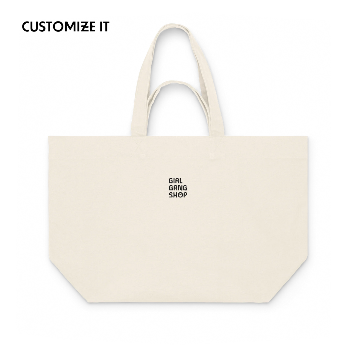 CUSTOM YOUR LOGO Embroidered Heavyweight Shopper Bag