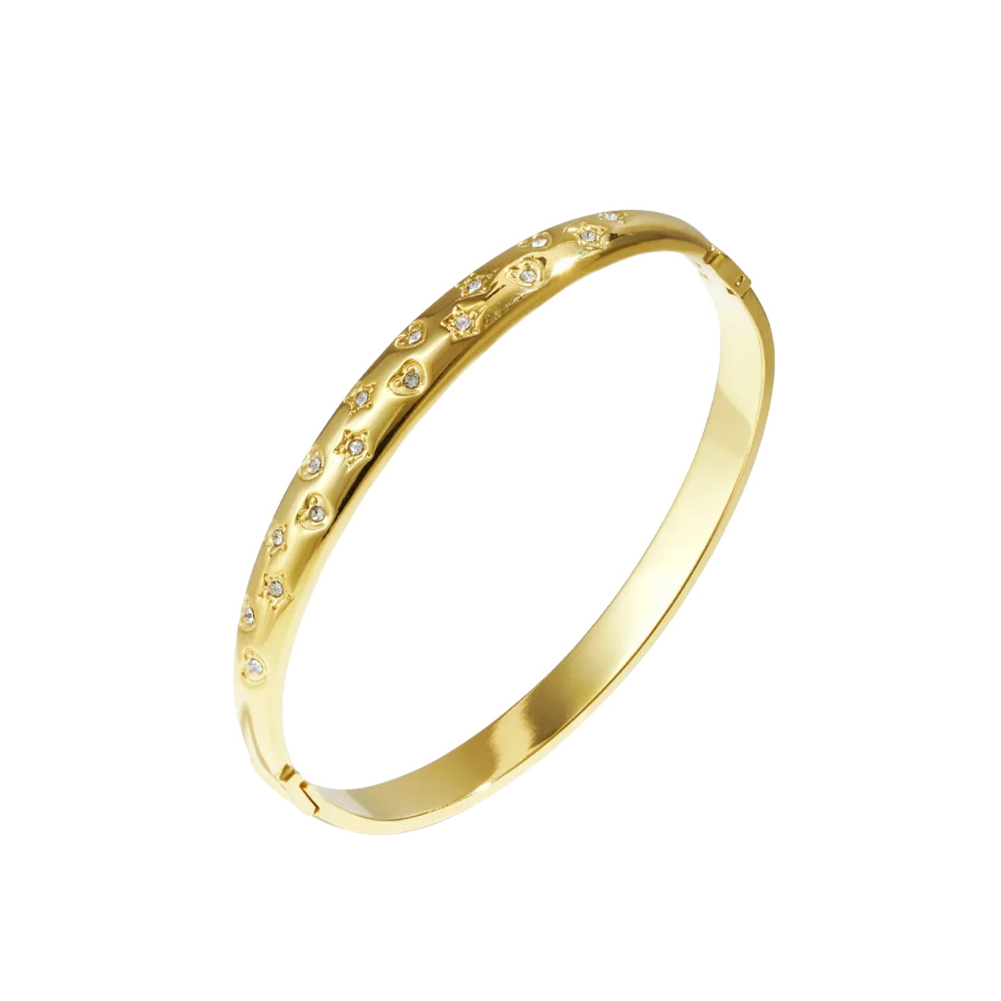 Hearts Stars Rhinestones Bangle