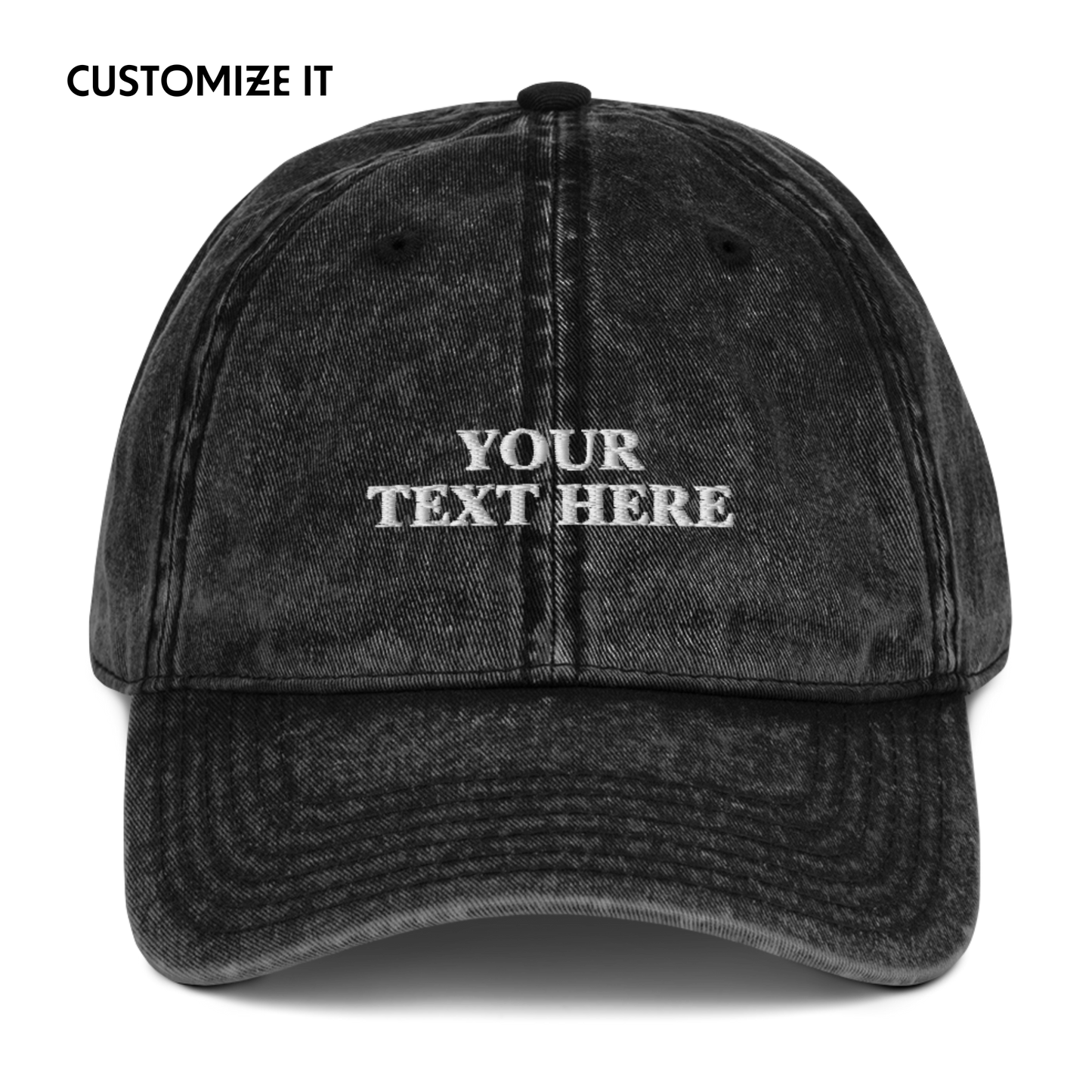 CUSTOM Your Text Embroidered Vintage Cap