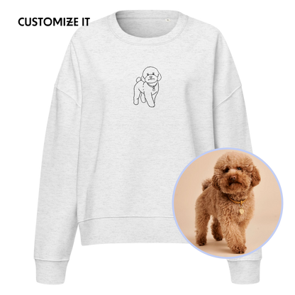 CUSTOM YOUR PET Portrait Embroidered Women’s Organic Sweatshirt