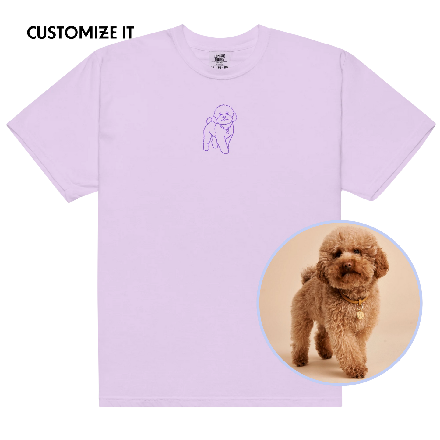 CUSTOM YOUR PET Portrait Embroidered Classic T-Shirt
