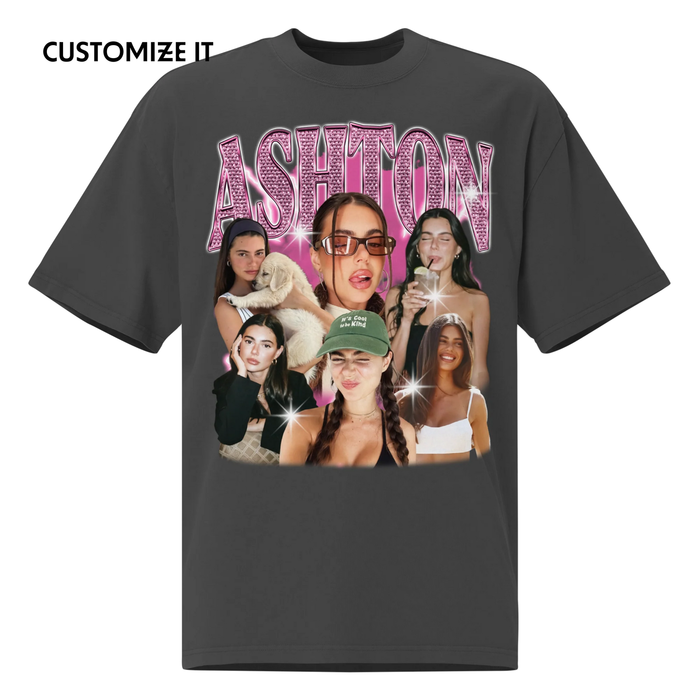 CUSTOM Create Your Own Bling Bootleg Oversized Faded T-Shirt