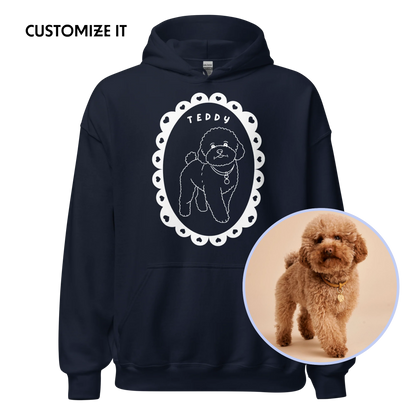 CUSTOM Pet Portrait Heart Frame Hoodie