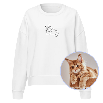 CUSTOM YOUR PET Portrait Embroidered Women’s Organic Sweatshirt