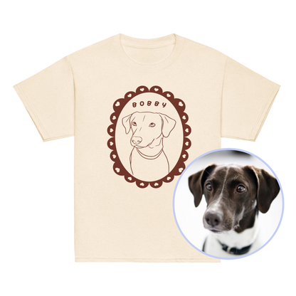 CUSTOM Pet Portrait Heart Frame Baby Tee