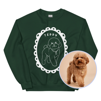 CUSTOM Pet Portrait Heart Frame Sweatshirt