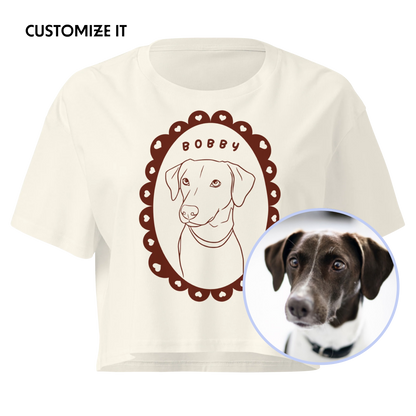 CUSTOM Pet Portrait Heart Frame Crop Tee