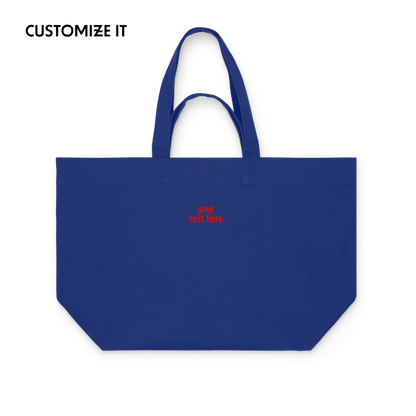 CUSTOM Your Red Text Embroidered Heavyweight Shopper Bag