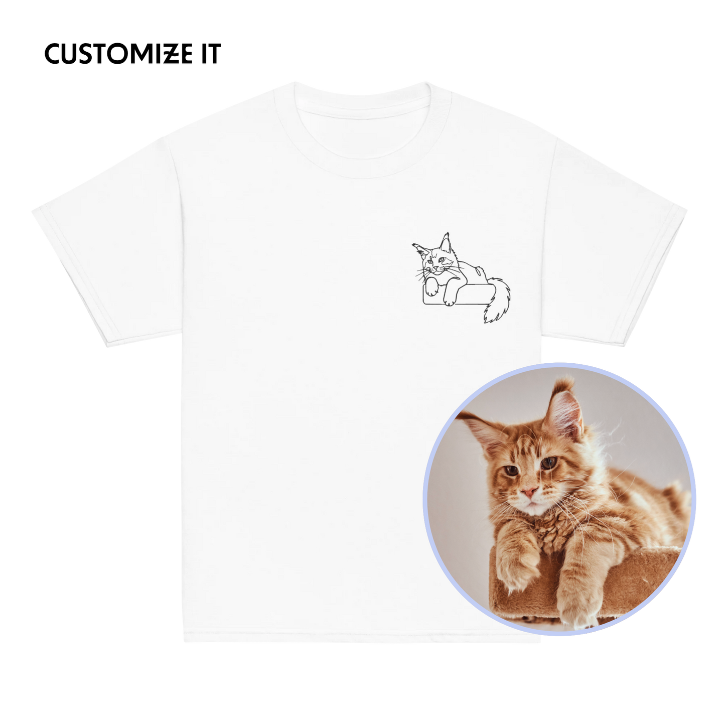 CUSTOM YOUR PET Portrait Embroidered Baby Tee