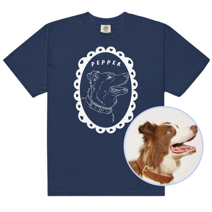 CUSTOM Pet Portrait Heart Frame Classic T-Shirt