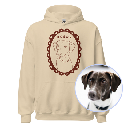CUSTOM Pet Portrait Heart Frame Hoodie