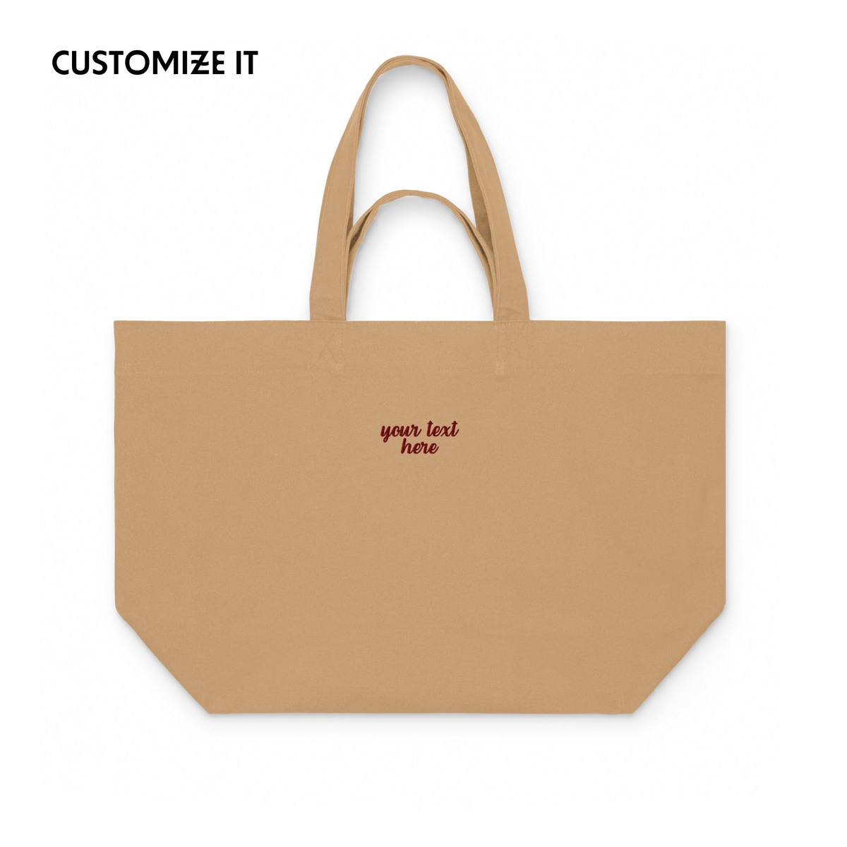 CUSTOM Your Text Cursive Embroidered Heavyweight Shopper Bag