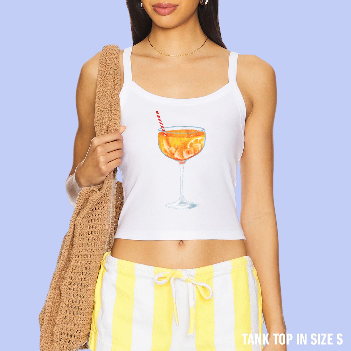 Aperol Spritz Watercolor Rib Tank Top