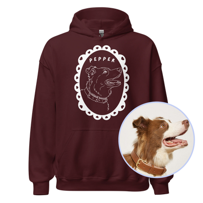 CUSTOM Pet Portrait Heart Frame Hoodie