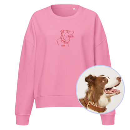 CUSTOM YOUR PET Portrait Embroidered Women’s Organic Sweatshirt
