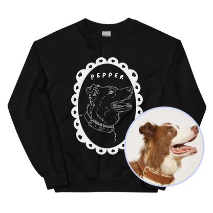 CUSTOM Pet Portrait Heart Frame Sweatshirt