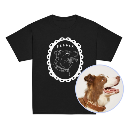CUSTOM Pet Portrait Heart Frame Baby Tee