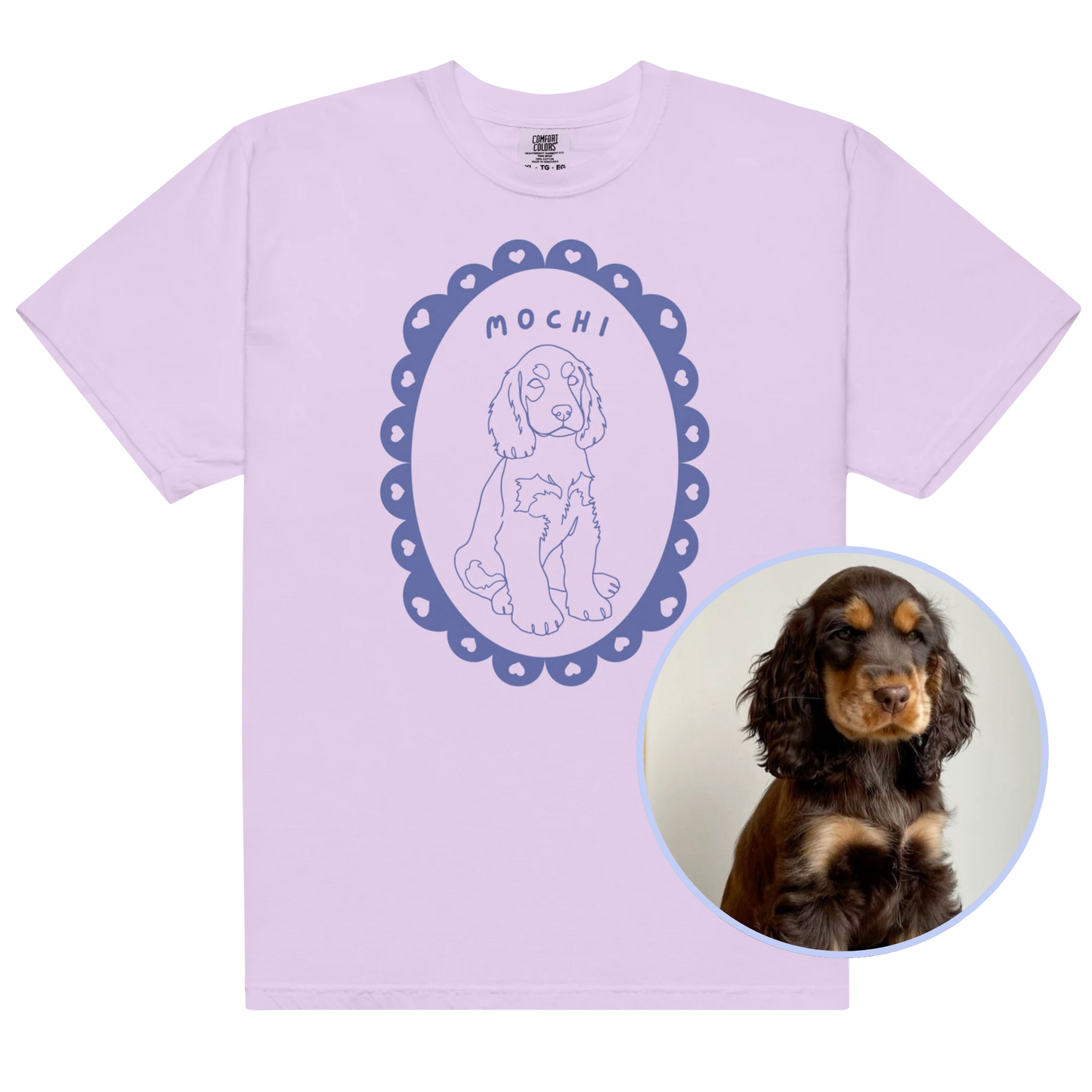 CUSTOM Pet Portrait Heart Frame Classic T-Shirt