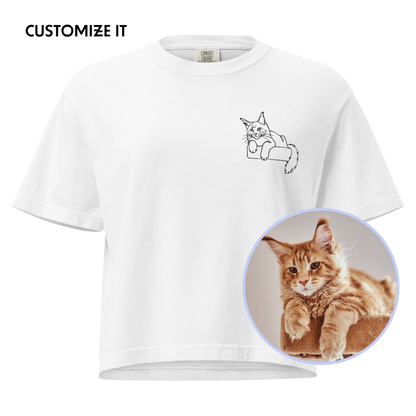 CUSTOM YOUR PET Portrait Embroidered Boxy Tee