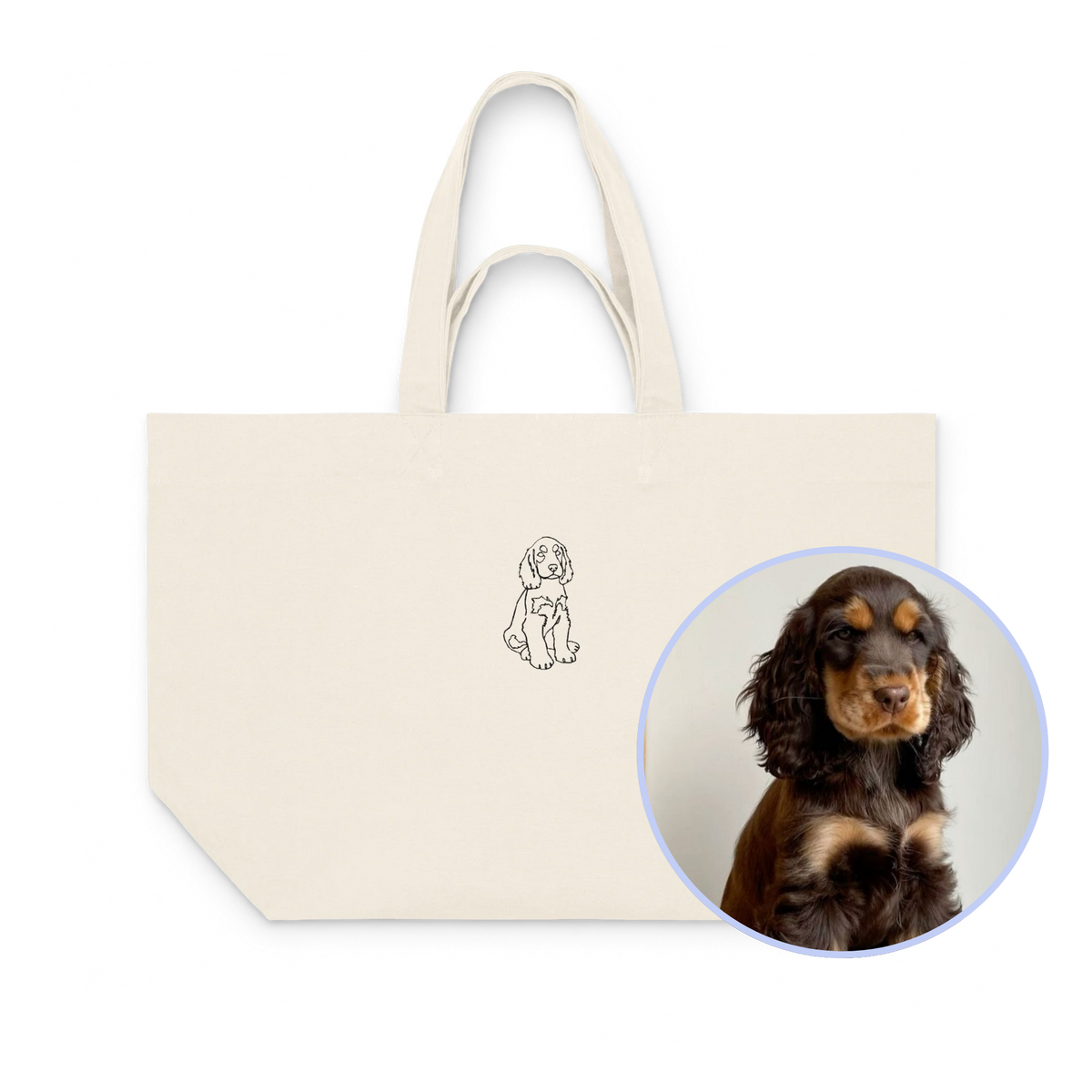 CUSTOM YOUR PET Portrait Embroidered Heavyweight Shopper Bag