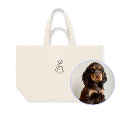 CUSTOM YOUR PET Portrait Embroidered Heavyweight Shopper Bag