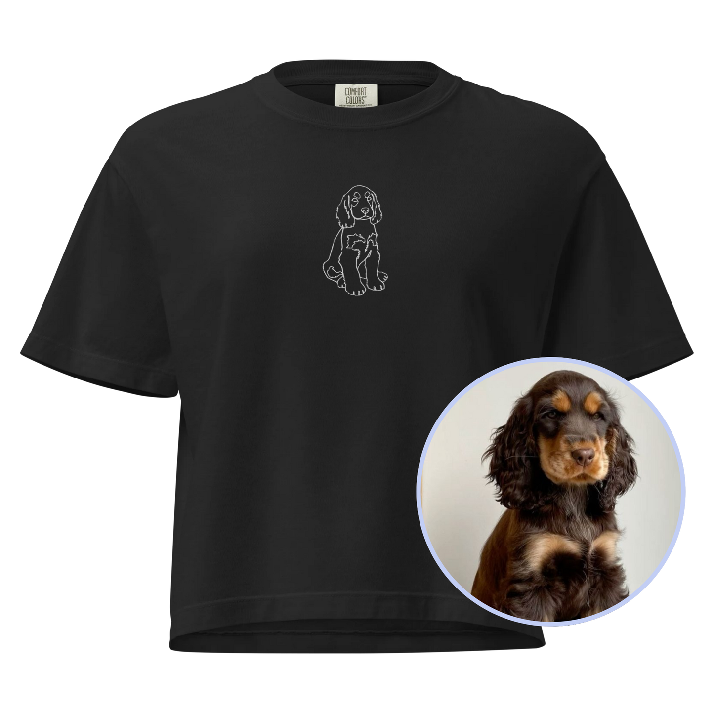 CUSTOM YOUR PET Portrait Embroidered Boxy Tee