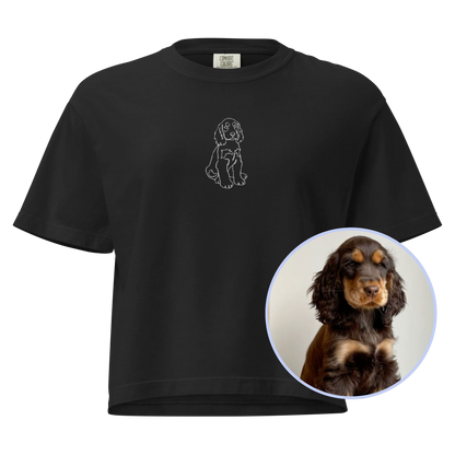 CUSTOM YOUR PET Portrait Embroidered Boxy Tee
