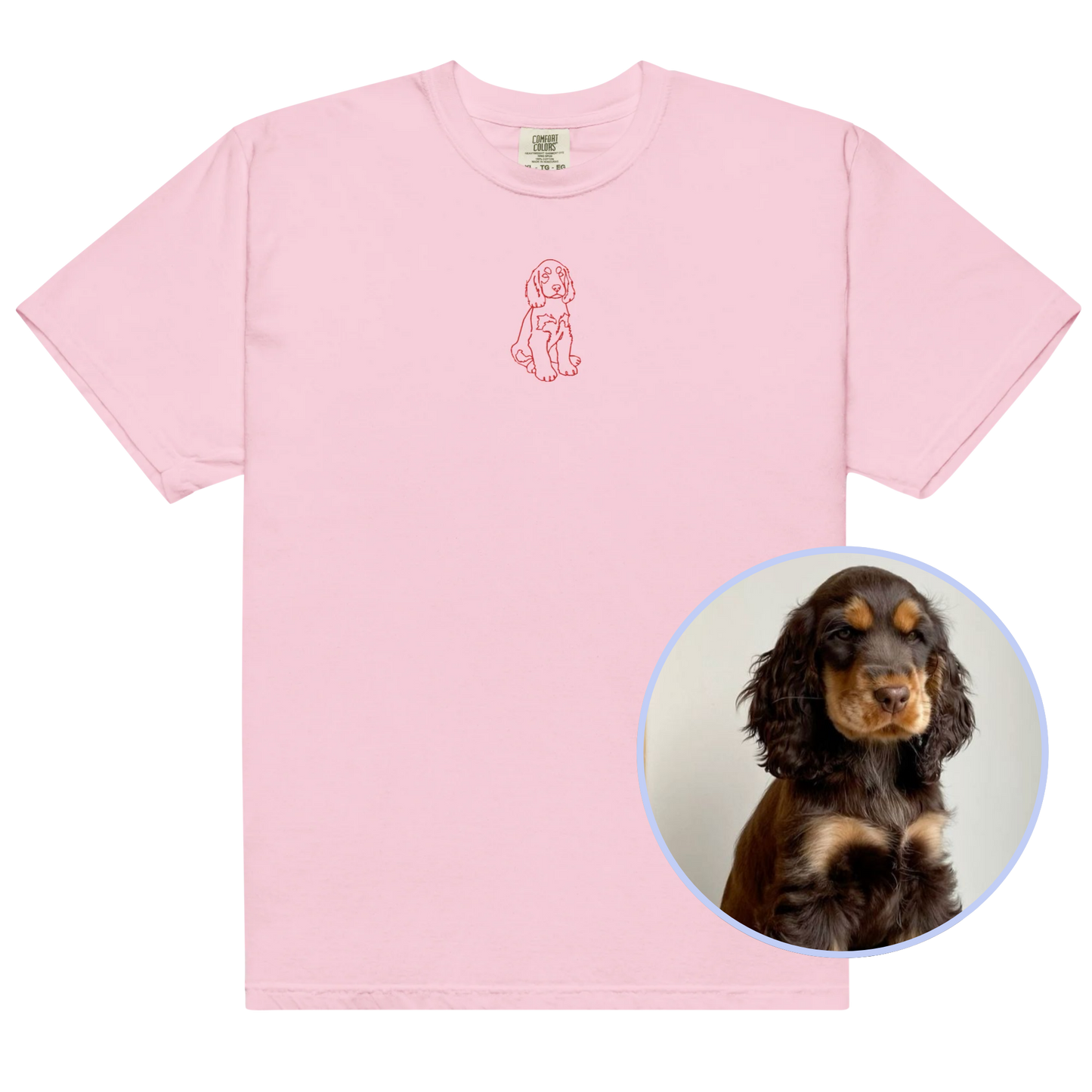 CUSTOM YOUR PET Portrait Embroidered Classic T-Shirt