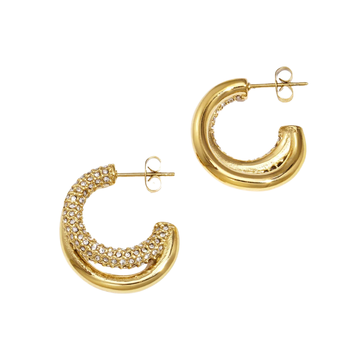 Sparkling Double Hoop Earrings