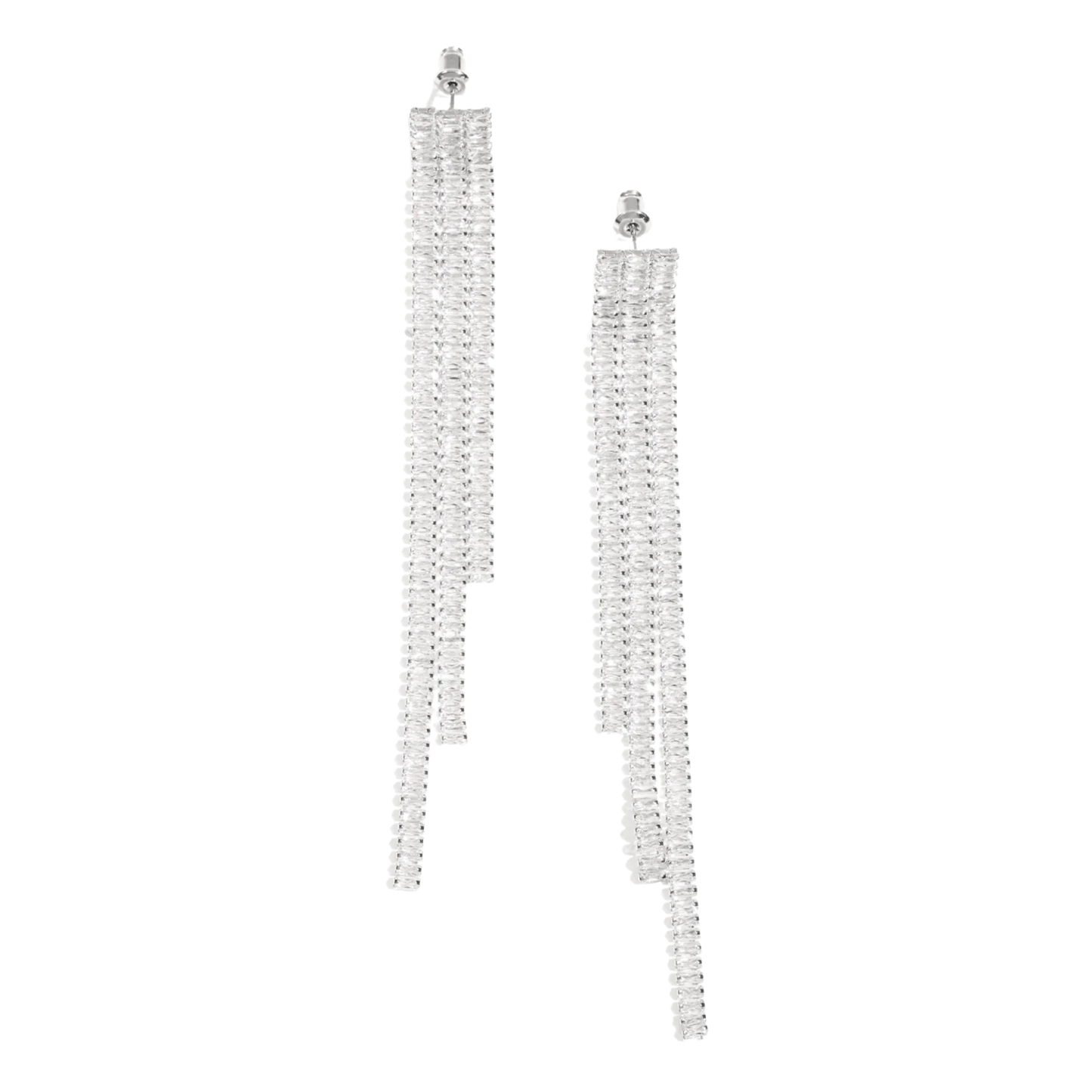 Festive Glow Rhinestone Sparkly Tassle Earrings