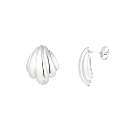Mini Ridged Shell Stud Earrings