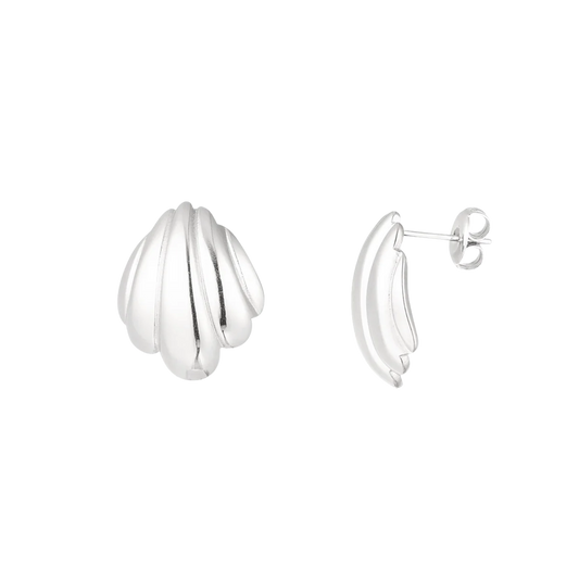 Mini Ridged Shell Stud Earrings