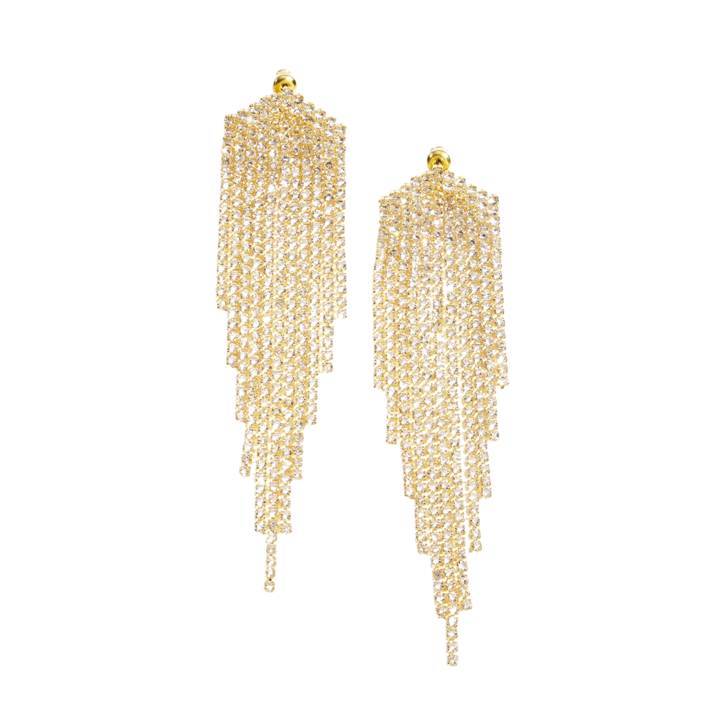 Winter Spark Rhinestone Sparkly Festive Tassle Earrings