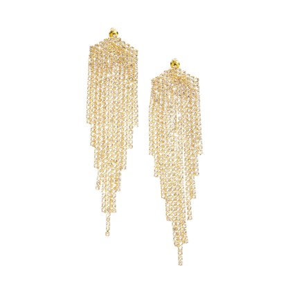 Winter Spark Rhinestone Sparkly Festive Tassle Earrings