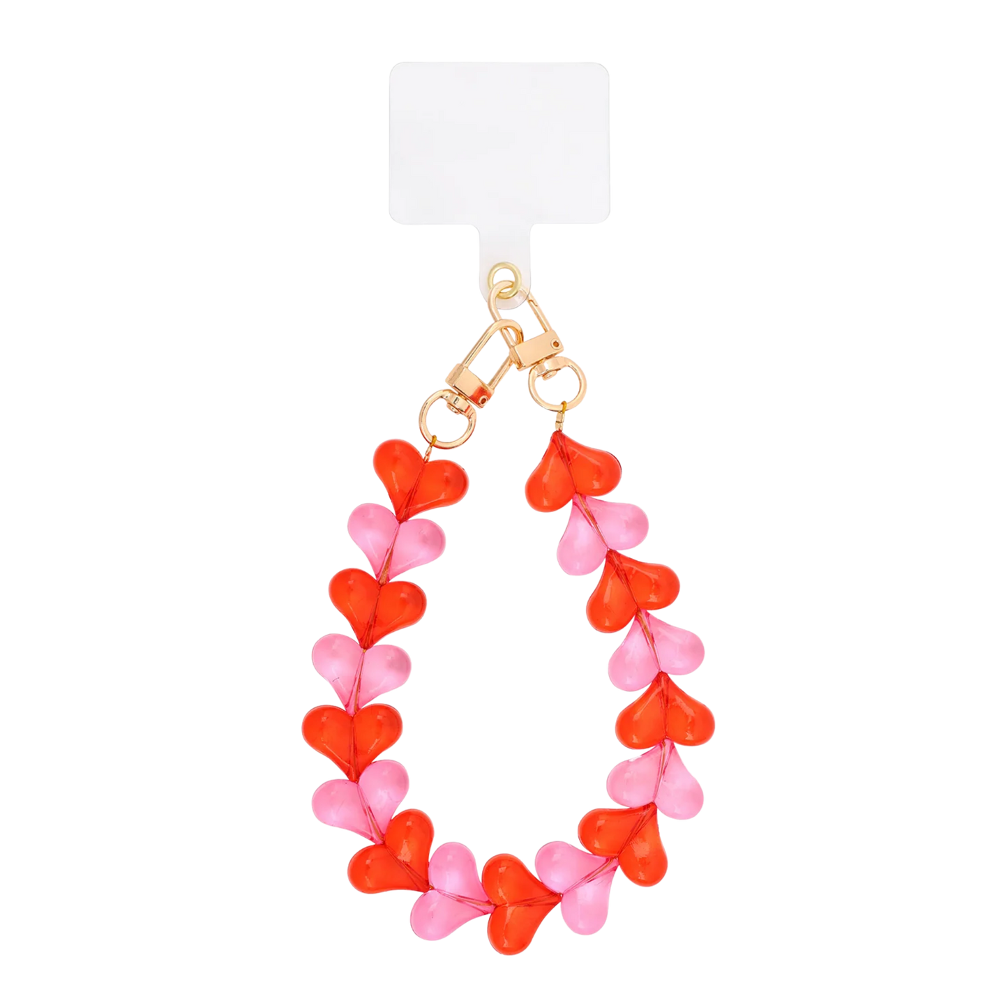 Heart Pop Beaded Phone Lanyard Charm Wrist Strap