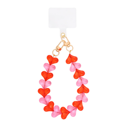 Heart Pop Beaded Phone Lanyard Charm Wrist Strap