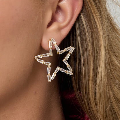 Copper Stud Earrings Star Elegant Christmas Luxurious Series Women's jewelry